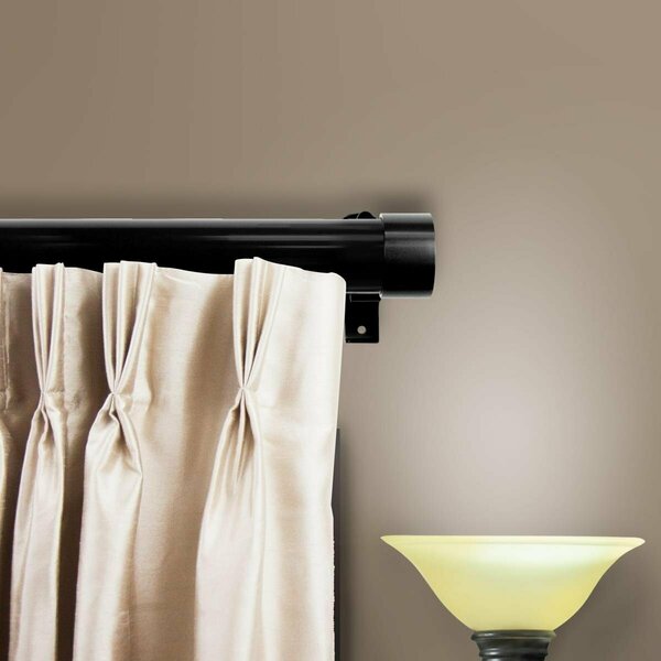 Kd Encimera 1.5 in. Collin Curtain Rod with 165 to 215 in. Extension, Black KD3189684